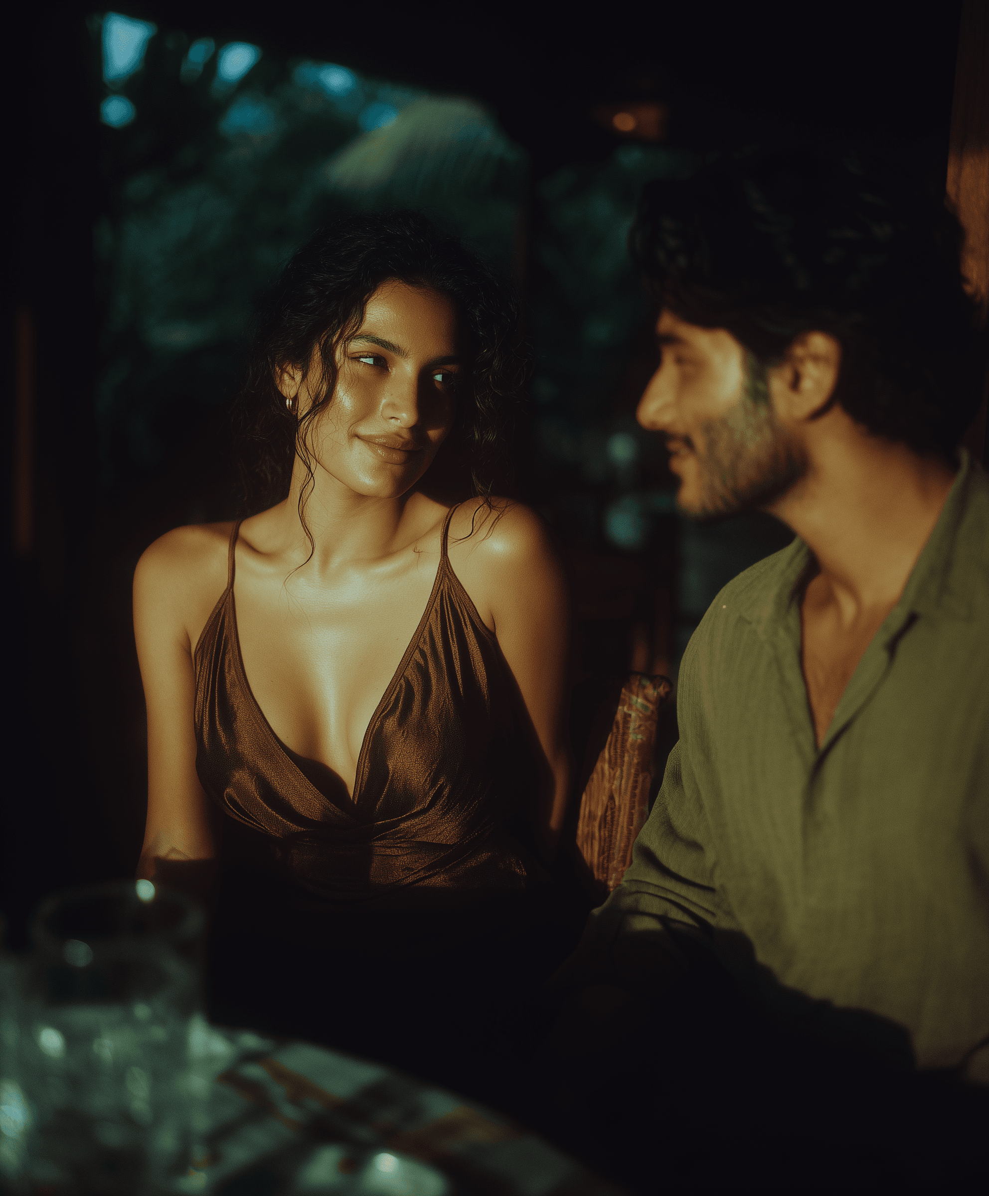 Intimate evening scene